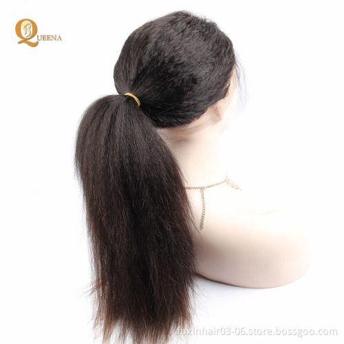 Xuchang Fuxin Products Lace Front Human Hair Full Lace Wig Co Peruvian Frontal Kinky Straight Swiss Lace Remy Hair Long 100%